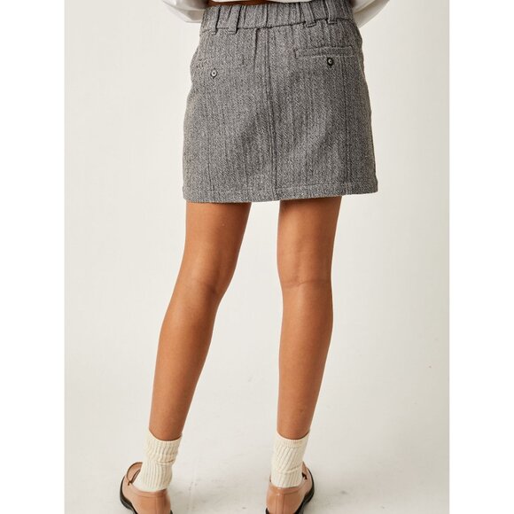 NWT Free People Gray Mini Skirt, Sz 10 - Picture 12 of 14